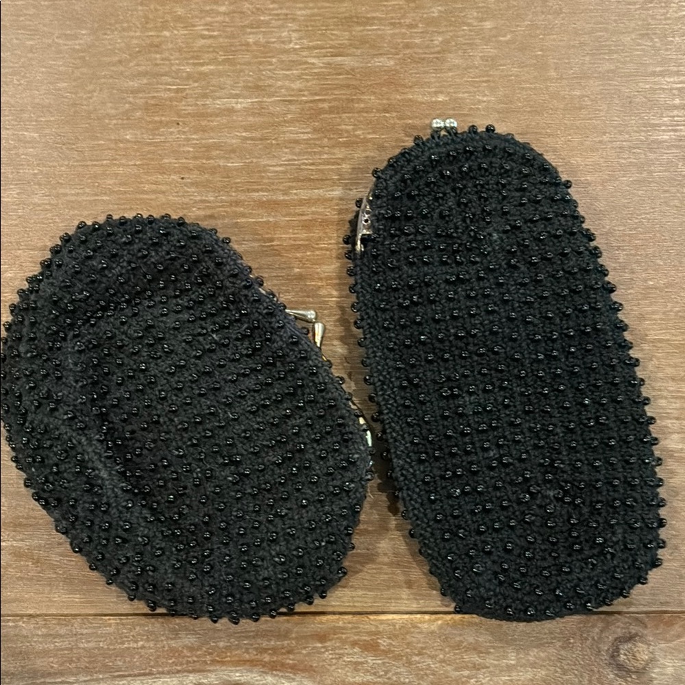 Retro Vintage Black Beaded Clutch set